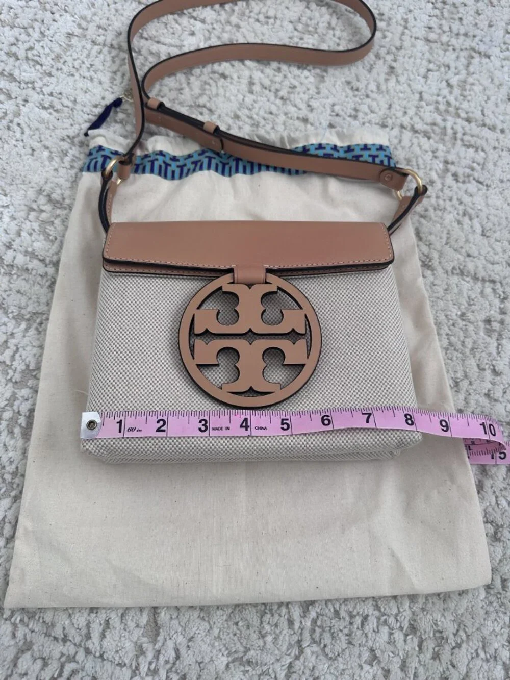 Tory Burch Miller Canvas & Leather crossbody bag